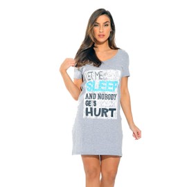 Just Love Sleep Dress for Women / Sleeping / Dorm Shirt / Nightshirt,Grey - Let Me Sleep,Large