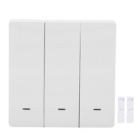 Wireless Button Switch 3 Gang Intelligent Scene Link Adhesive Type White High Temperature Resistant for ZigBee
