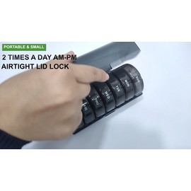 ZZteck Black Daily Pill Organizer 2 Times a Day -Weekly AM PM Pill Box Case Damp-Proof