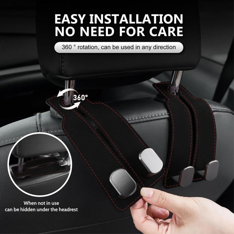 Car Seat Back Storage Hook, 1 Count PU Leather Concealed