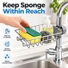 Kitchen Sink Faucet Organizer with Sponge Holder, Drain Rack and