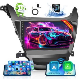 Hikity 4+64G Android 13 Car Stereo for Hyundai Elantra 2014-2016 Radio, 9 Inch IPS Touch Screen Radio with Wireless Apple Carplay Android Auto, Bluetooth GPS WiFi 36EQ DSP FM RDS SWC+Mic, Backup Cam