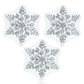 devembr Snowboard Stomp Pad, 3D Clear Snowflake Snowboard Stomp Pads, PVC Material, 5 x 5 cm, Pack of 3, Silver