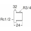 SANEI T750-20X13 Gun Metal Bushing R3/4 x Rc1/2 Plumbing Parts