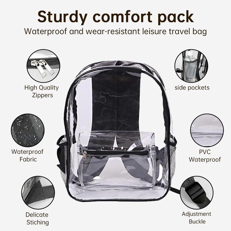 Transparent PVC Backpack, Transparent Backpack, Transparent Student Backpack, Women's Backpack,