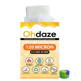 Ohdaze Ohdaze Rosin Press Bags 2x4 inch 40 Pack 120 Micron Press Bags 3 x Parchment Papers 1 x Wax Container Double-Stitch Nylon Filter Press Bags for Heat Press