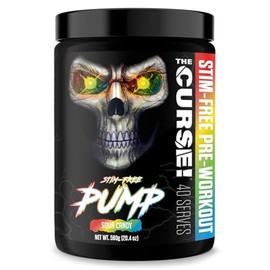 JNX SPORTS The Curse! Pump – Stim-Free Pre-Workout | Sour Candy 40 Serves | Caffeine-Free Pump Pre Workout, Non-Stim Nitric Oxide Preworkout for Men &