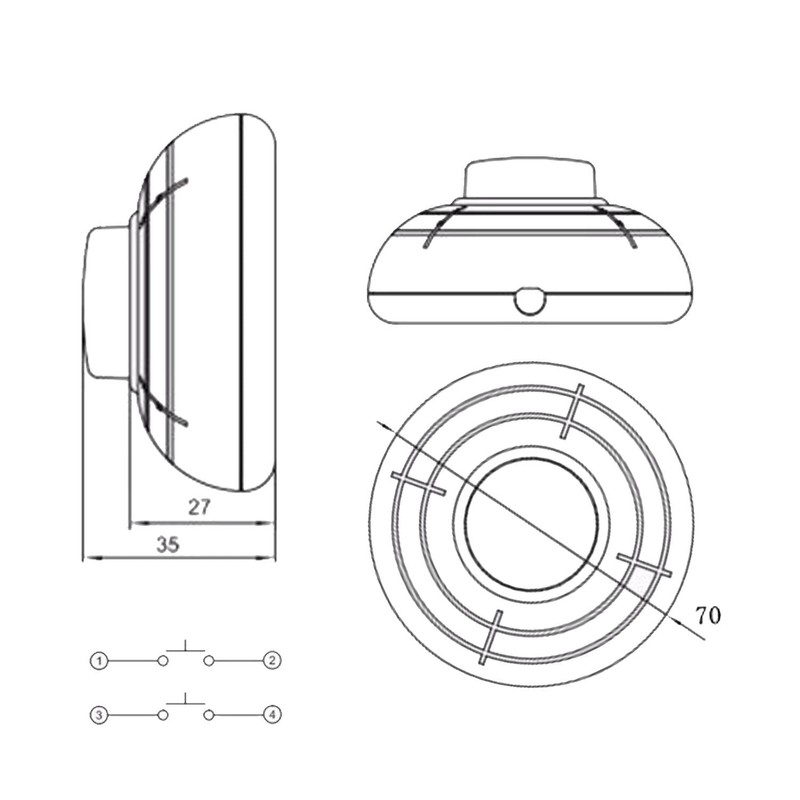 Foot Switch Round Foot Switch 230 V 2 A Pressure