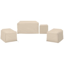 Crosley Furniture Patio Furniture Covers, Waterproof 4-Piece Cover Set for Outdoor Chairs, Loveseat, Table, Tan