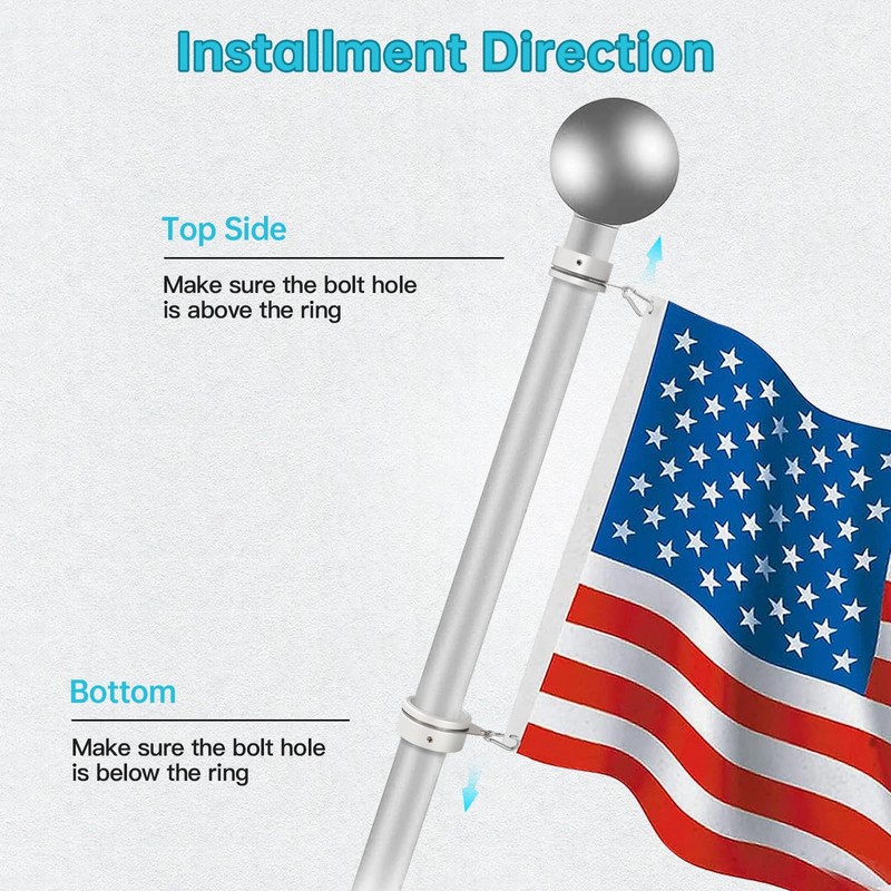 Anovo Flag Pole Rings, Flagpole Rings Aluminum Alloy 360° Rotating