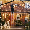 JMEXSUSS Christmas Icicle Lights for Outside-800 LED Warm White Icicle