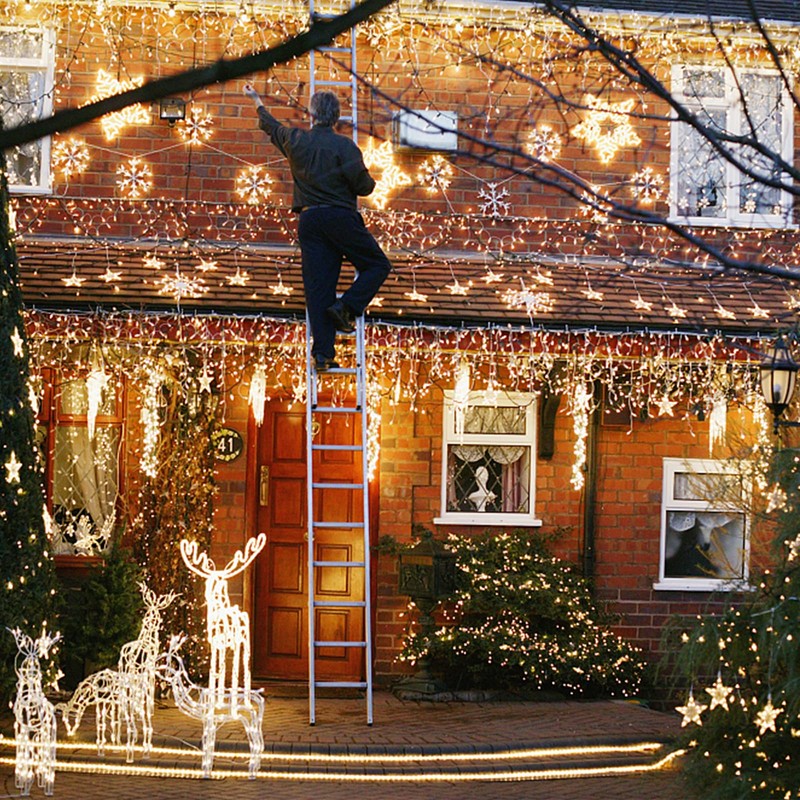 JMEXSUSS Christmas Icicle Lights for Outside-800 LED Warm White Icicle