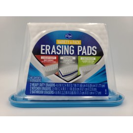 4 Pack Premium Quality Variety 6 Pack Erasing Pads ~ 2 Heavy Duty, 2 Kitchen & 2 Bathroom Pads Each!