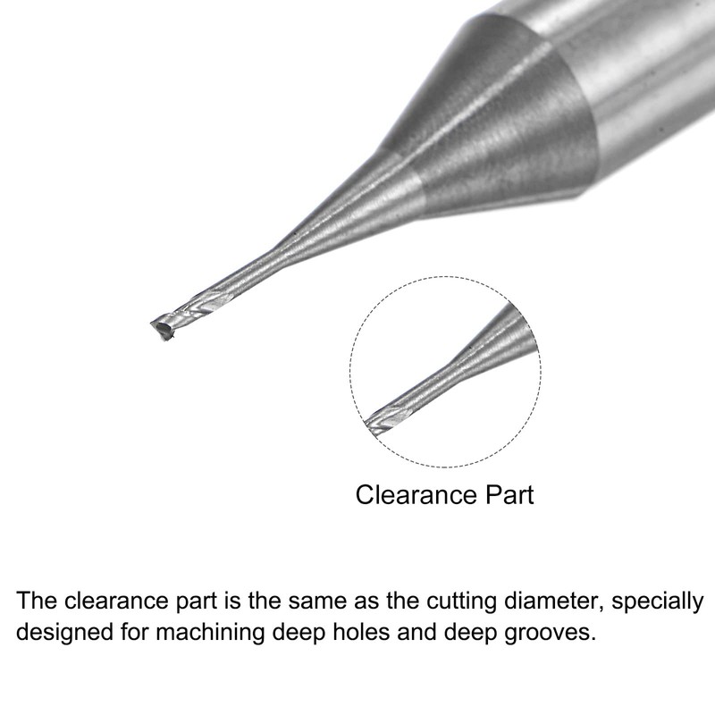 sourcing map Square Nose End Mill, 0.5mm Solid Carbide Long
