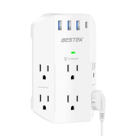 BESTEK Surge Protector, Outlet Extender with 6 Outlets and 4 USB Ports 1 USB C
