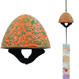 A.F.N.A.L Japanese Wind Chime Cast-Iron Outdoor Ornament for Garden, Patio & Balcony, Hanging Metal Wind-Bell Decoration Gift, Blessing Pendant Windchimes & PVC Wind-Catcher, Maple Leaf