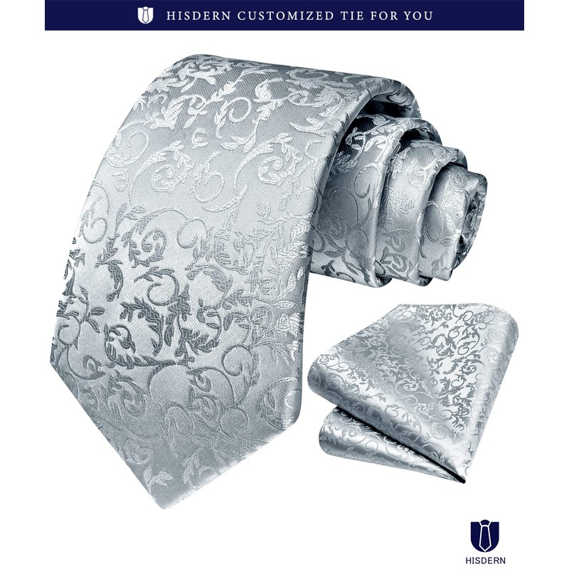 Hisdern TP-01S Paisley Pattern Necktie and Square Set, 20 Colors,