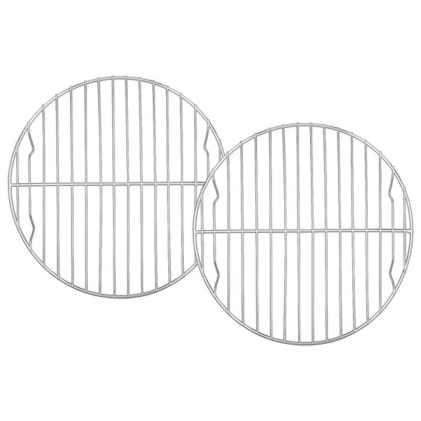 TeamFar Round Cooling Rack Set of 2, 10½ Inch Round Wire Rack Baking Steaming Roasting Rack Set Stainless Steel, Healthy & Mirror Finish, Oven & Dishwasher Safe