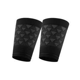 Thigh Compression Sleeves for Men & Women – Anti-Slip Hamstring & Quad Support Braces – Graduated Compression for Muscle Recovery, Injury Prevention, Sports & Gym – Black (1Pair) (M)