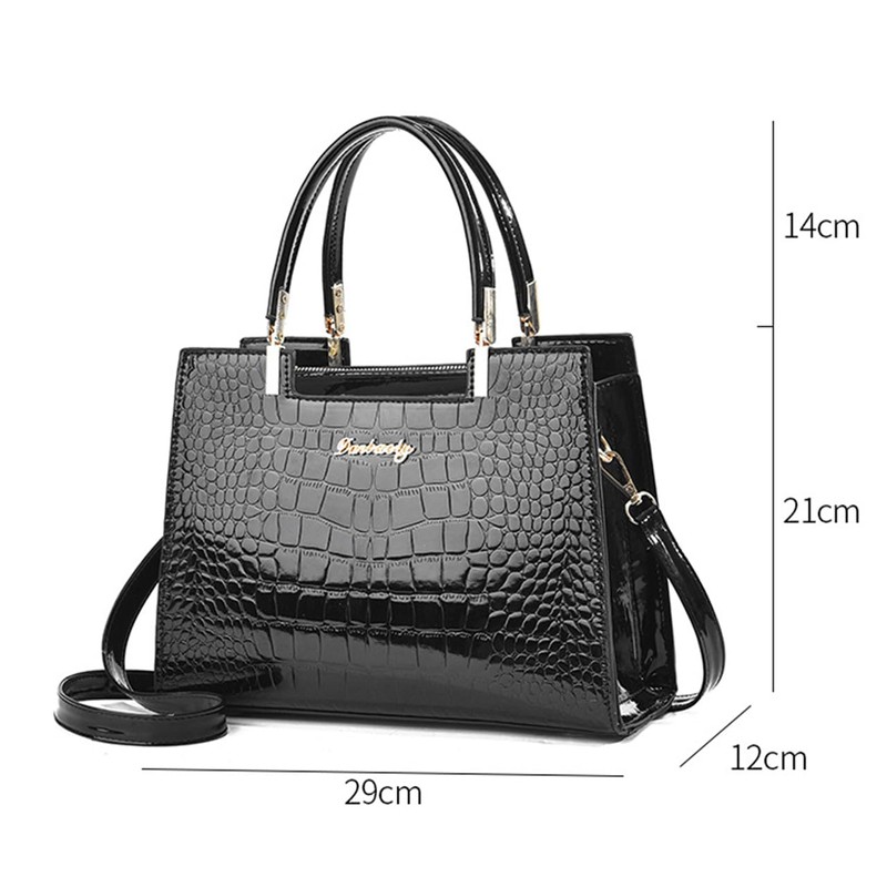 Queen-b Leather Bag, 2-Way Croco Embossed Stylish, Elegant, Women's Tote