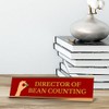 Director of Bean Counting, Gold Frame, Desk Sign (2x8)