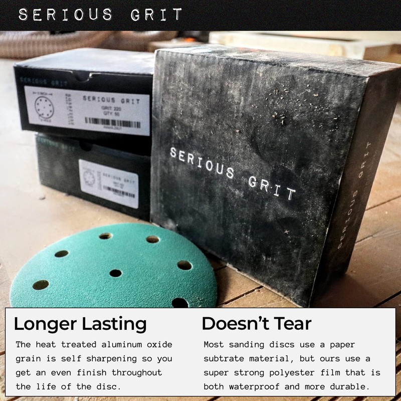 Serious Grit - 5-Inch 9-Hole 2000 Grit Sanding Discs -