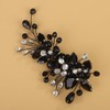 BERYUAN Black Rhinestone Pearls Hair Clips Pearls Rhinestone Hair Clips