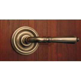 Providence by FPL- Solid Brass Privacy Lever Set for Bedroom/Bathroom Doors, 2-3/4" Backset, Antique Brass Finish