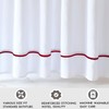 youngseahome White Shower Curtain with Red Border, Modern Chic Faux
