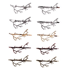 Outanaya 10Pcs Creative Antler Branch Hair Clips for Unique Hairpins for Daily Wear Parties Silver Gold Antique Bronze Antique Silver and