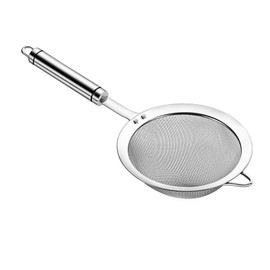 Adjaso 5.5inch 304 Stainless Steel Fine Mesh Strainer for Kitchen, Colander-Skimmer with Handle, Metal Sieves Sifters