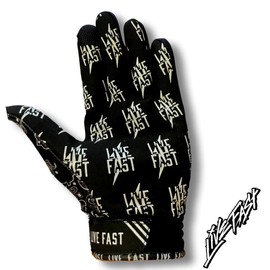 Black & White Paisley Live Fast Motocross & Bike Gloves 2XL