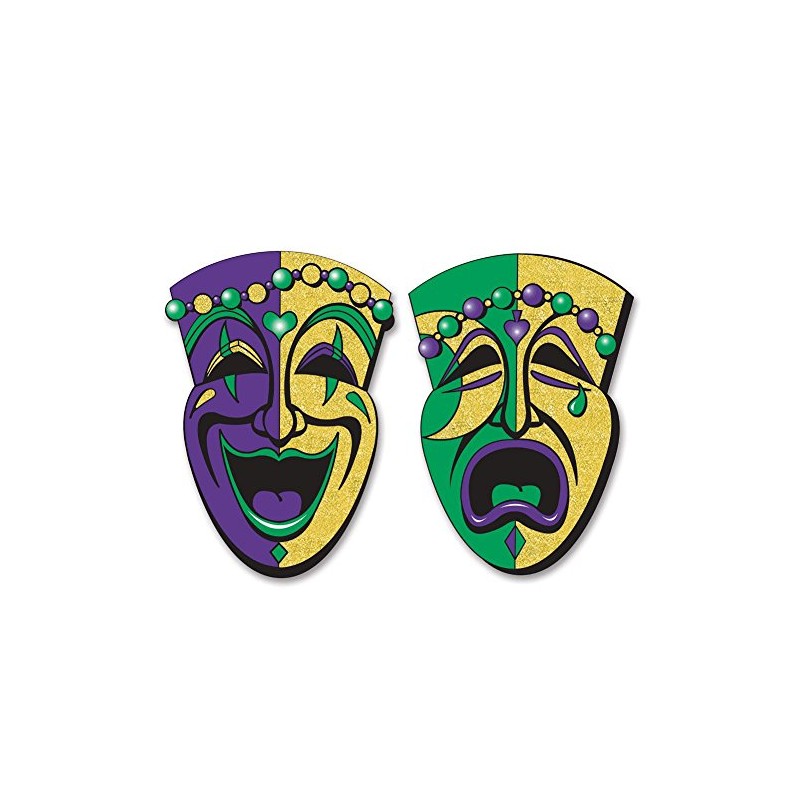 Beistle Jumbo Glittered Comedy & Tragedy Faces