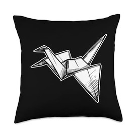Easy Best Origami Crane Paper Gifts For Beginners Logo Emblem Owl Paper Crane Folding Master Origami Throw Pillow, 18x18, Multicolor