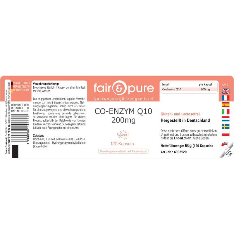 Fair & Pure Co-Enzyme Q10 Capsules 200 mg, Pack of