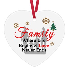 Family Christmas Ornament Keepsake Sign Heart Decor Gift Family Keepsake Gift Christmas Ornament for Family Christmas Tree Decorations Gifts for Family New Family Ornament