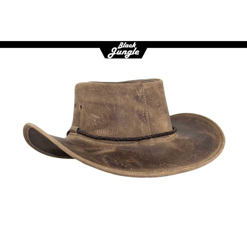 Black Jungle Kimbolton Leather Western Hat Australia Cowboy Hat, charcoal