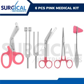 Surginstruments 6 Piece PINK Medical Kit EMT Nursing Surgical EMS Student Paramedic HOLIDAY GIFT