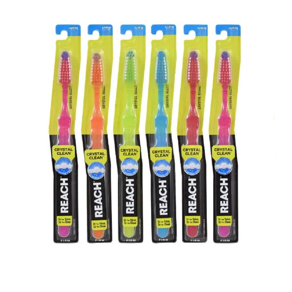 Reach Crystal Clean Firm Adult Toothbrush, 1 Each, Colors May Vary, 6 Piece