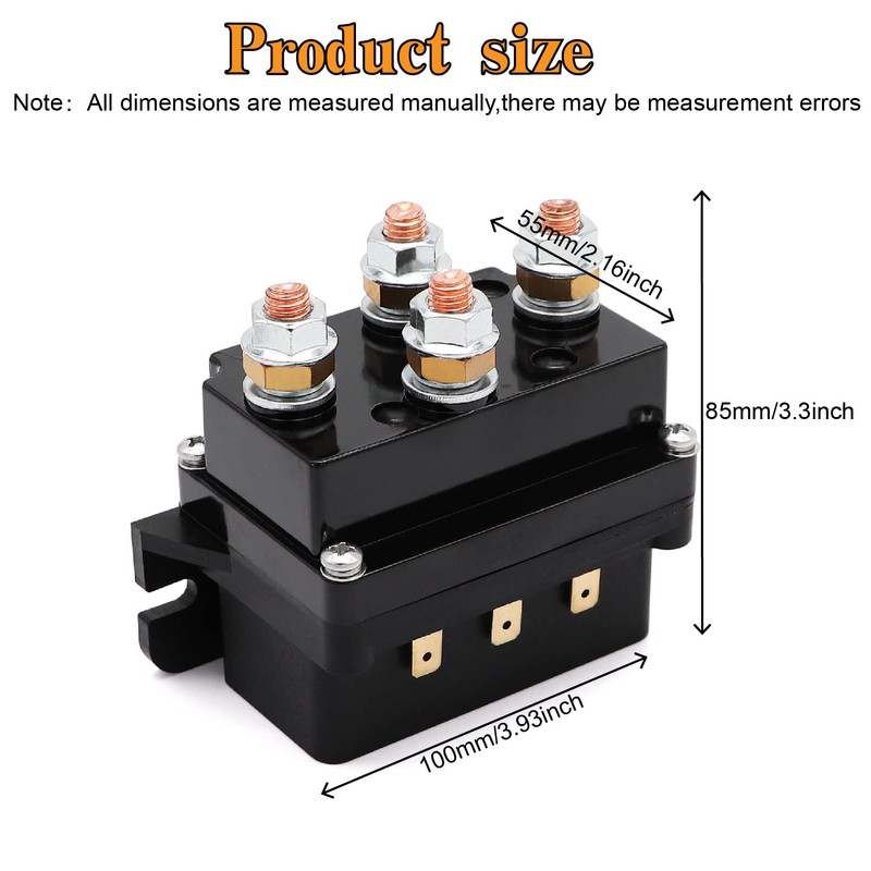 Torkettle 12V 500A Winch Solenoid Contactor Relay for 8000lbs-17000lbs ATV