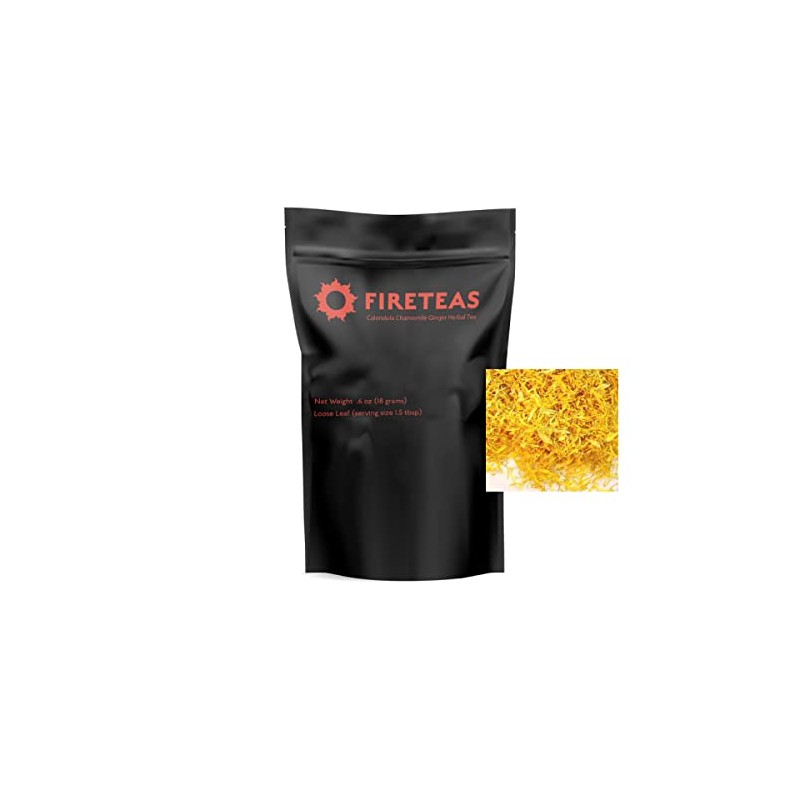FIRE TEAS Calendula Chamomile Herbal Tea w/Ginger - Great Health