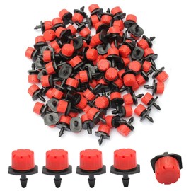 Bewässerung Tropfer Sprinkler, 100 Stück Micro Tropfer Bewässerungs, Einstellbare Micro Drip Tropfer, 360° Einstellbar, 8 Löcher, Für 4/7 Mm 1/4" Schlauch, Für Blumenbeete, Gemüsegärten, Rasen