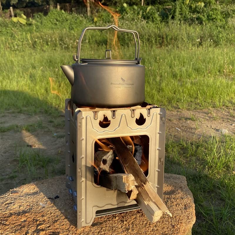 Boundless Voyage チタン 焚火台 五徳 ウッドストーブ 薪ストーブ 軽量 コンパクト収納 組み合わせ式