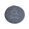 "Eigh-Tea!" Engraved Slate Coaster - Funny 80th Birthday Gift for