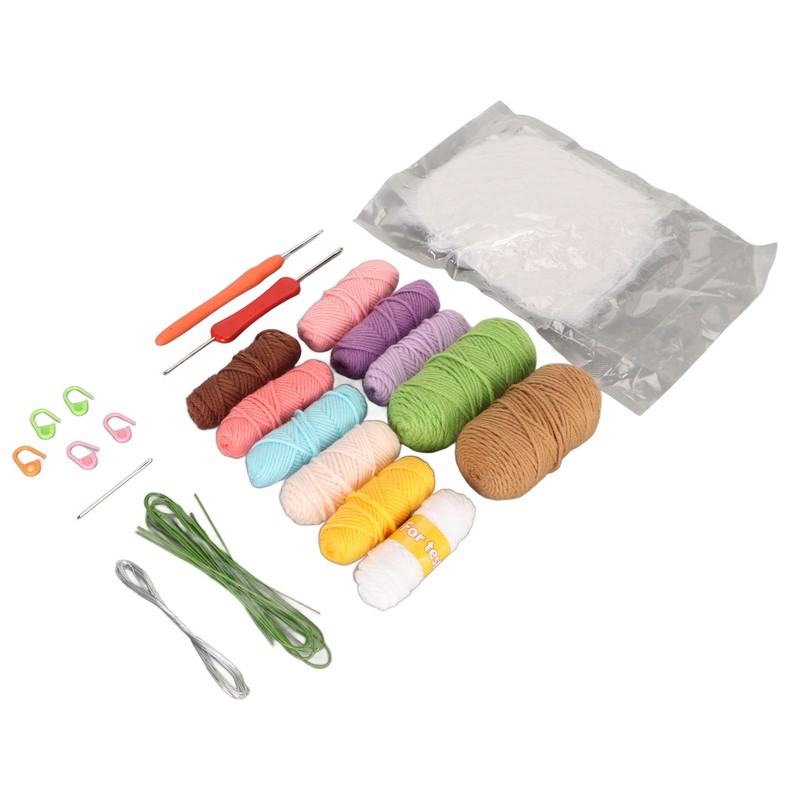 Crochet Starter Kit Educational Colorful DIY Craft Supplies Crochet Potted