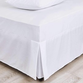 Every Thread Counts - Luxury Percale 200 thread Deep Fitted Valance sheets Double Size 100% Egyptian Cotton Easy Care Fade-resistant bed skirts & valances (White)