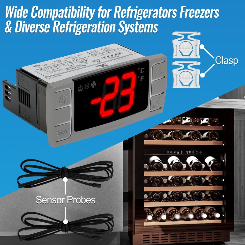Replacement for Dixell XR03CX-4N0F1 Temperature Controllers, Ideal for 120V 50-60hz