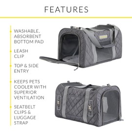 rocket & rex Dog Carrier Airline Approved. Soft-Sided Cat Carrier, Pet Carrier. Everyday Use, Car, Plane Travel. Collapsible, Rigid Frame for Easy Storage.