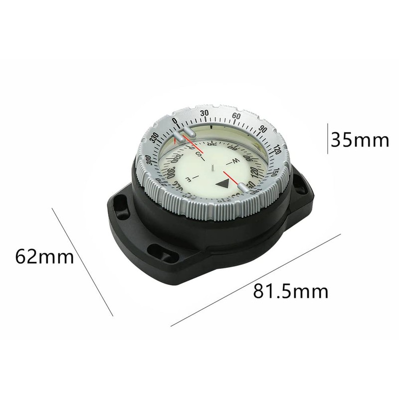 HEIYE Underwater Compass 50M Underwater Diving Compass Luminous Dive List