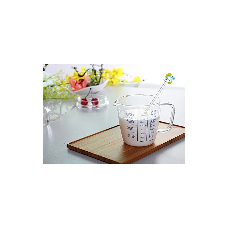2 Cup Borosilicate Glass Measuring Cup With 50ML Intervals Scale